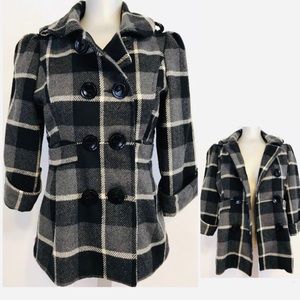 Sz M 3/4 Sleeve Cropped Peacoat